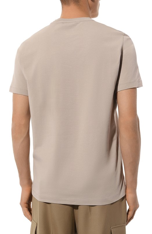 Хлопковая футболка Corneliani 93G589-9325037 Бежевый  93G589-9325037 Фото 4