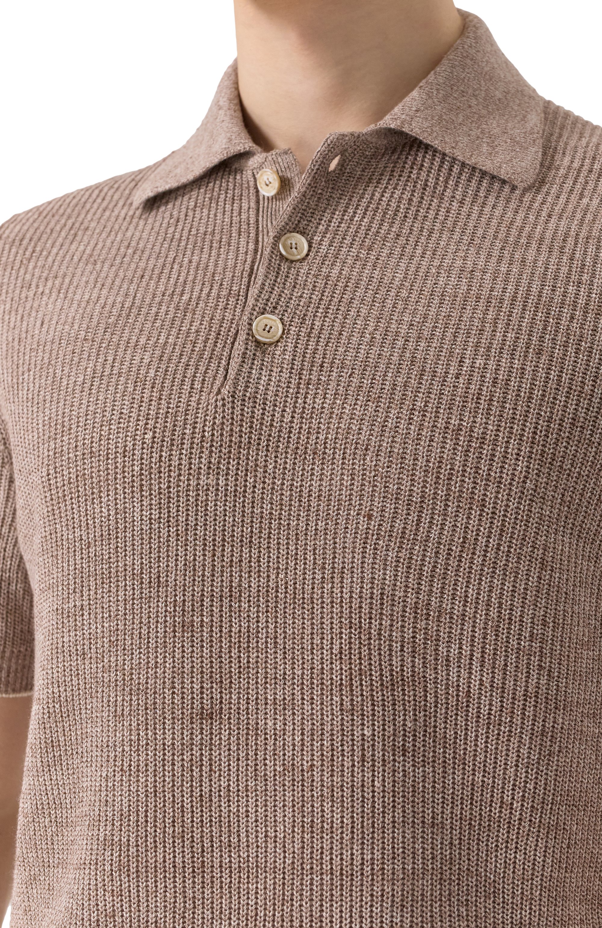 Поло изо льна и хлопка BRUNELLO CUCINELLI, арт. M2L707715, фото 5