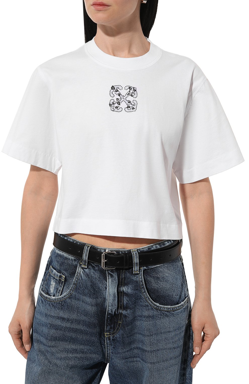 Хлопковая футболка OFF-WHITE, арт. 0WAA090S24JER005, фото 3