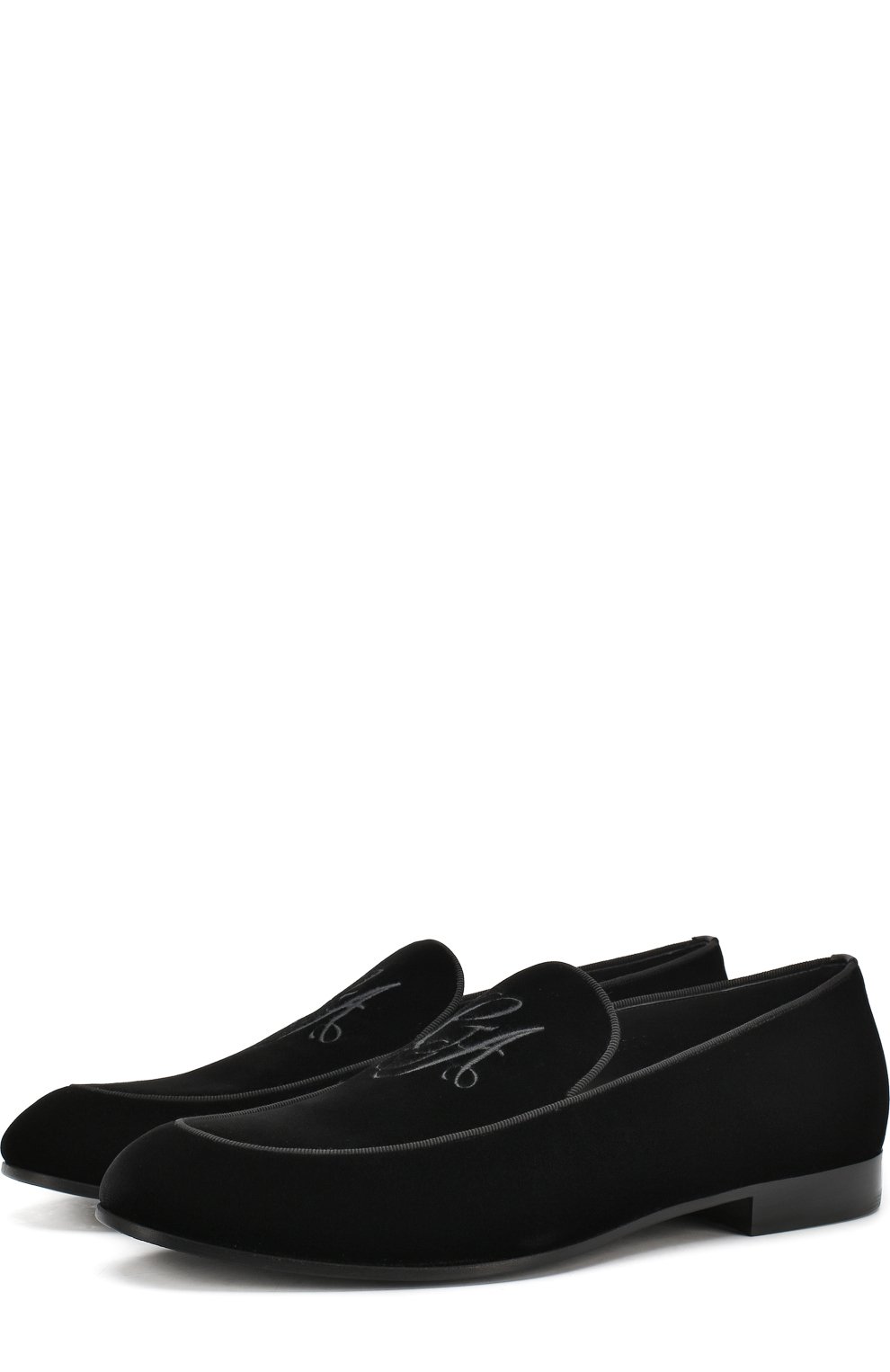 Бархатные лоферы GIORGIO ARMANI, арт. X2A337/XL579, фото 1