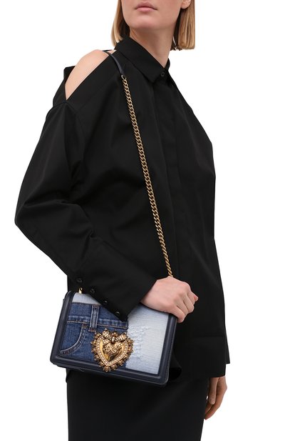 Сумка devotion small DOLCE & GABBANA синего цвета по цене 295000 руб., арт. BB6652/A0621, фото 2 Сумка devotion small DOLCE & GABBANA, арт. BB6652/A0621, фото 2