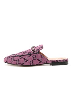 Женские текстильные сабо princetown GUCCI розового цвета, арт. 663670/9SF10 | Фото 3 (Материал внешний: Текстиль; Материал внутренний: Натуральная кожа; Подошва: Плоская; Каблук тип: Устойчивый; Каблук высота: Без каблука)