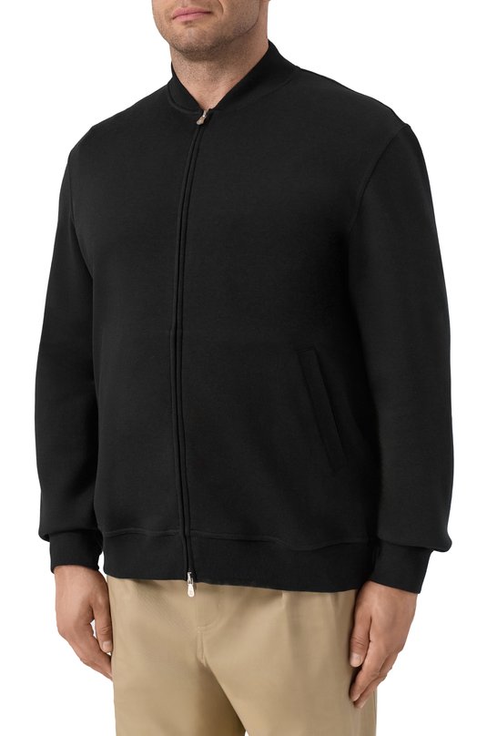 Толстовка из хлопка и кашемира Brunello Cucinelli MM8319072G Чёрный  MM8319072G Фото 3