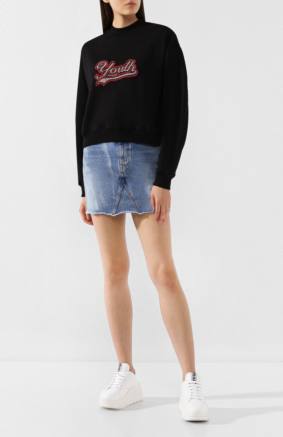 Хлопковый свитшот MSGM черного цвета по цене 34350 руб., арт. 2741MDM105 195799, фото 2 Хлопковый свитшот MSGM, арт. 2741MDM105 195799, фото 2