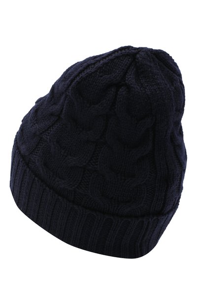 Шерстяная шапка MONCLER темно-синего цвета по цене 13850 руб., арт. F2-954-3B715-20-04S02, фото 2 Шерстяная шапка MONCLER, арт. F2-954-3B715-20-04S02, фото 2