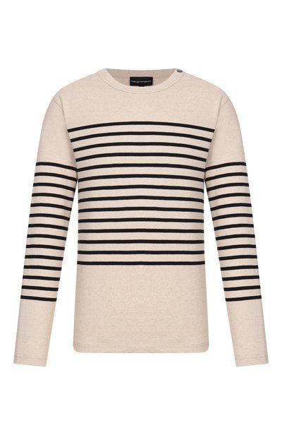 Мужской лонгслив из хлопка и льна EMPORIO ARMANI, арт. EM006927/AF28307