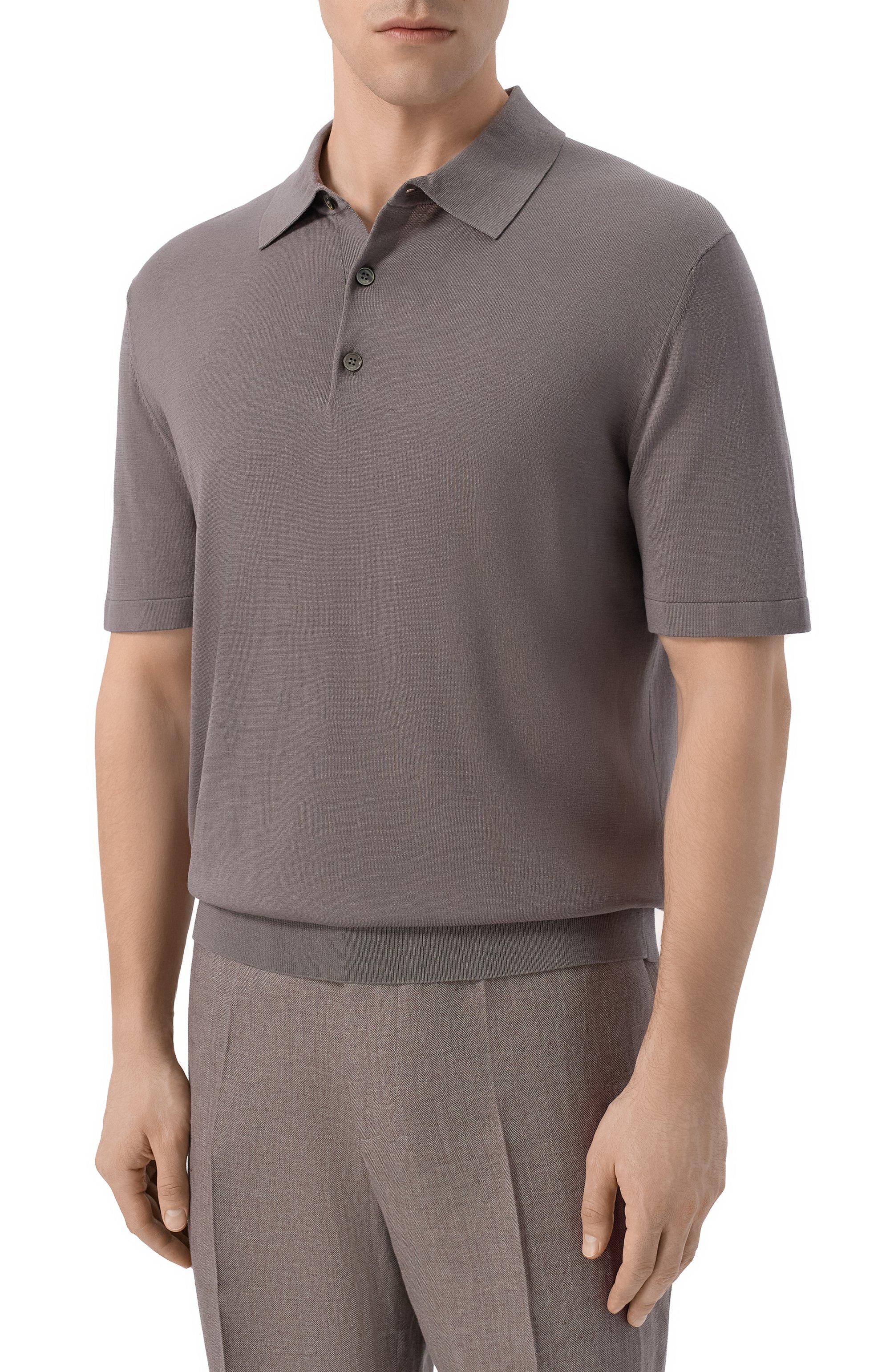 Поло из шелка и хлопка 12 STOREEZ, арт. 136307, фото 3