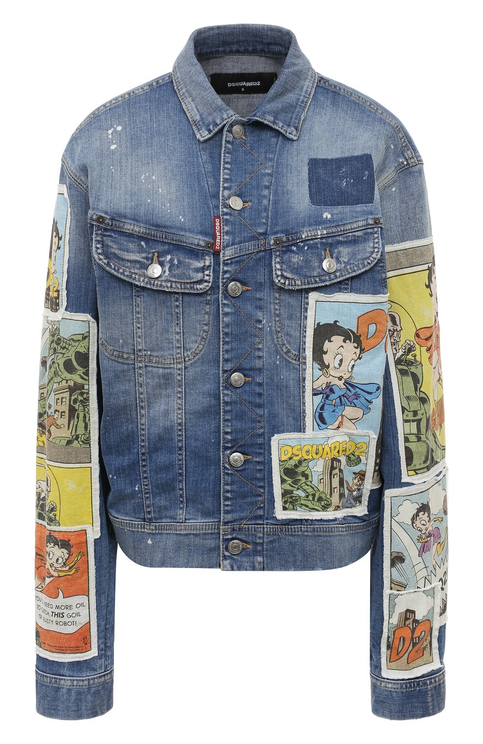 Джинсовая куртка DSQUARED2 голубого цвета по цене 99650 руб., арт. S75AM1046/S30342, фото 1 Джинсовая куртка DSQUARED2, арт. S75AM1046/S30342, фото 1
