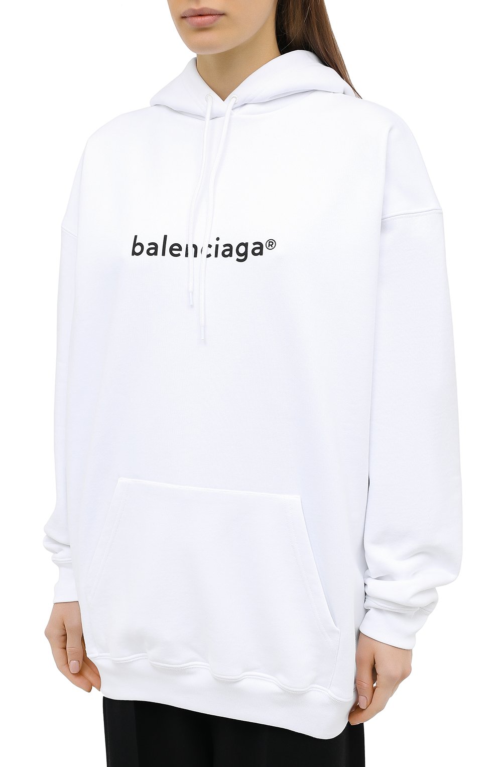 Хлопковое худи BALENCIAGA белого цвета по цене 93400 руб., арт. 578135/TIV55, фото 3 Хлопковое худи BALENCIAGA, арт. 578135/TIV55, фото 3