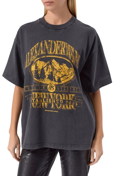 Хлопковая футболка ALEXANDER WANG черного цвета по цене 49900 руб., арт. UCC4251851, фото 3 Хлопковая футболка ALEXANDER WANG, арт. UCC4251851, фото 3