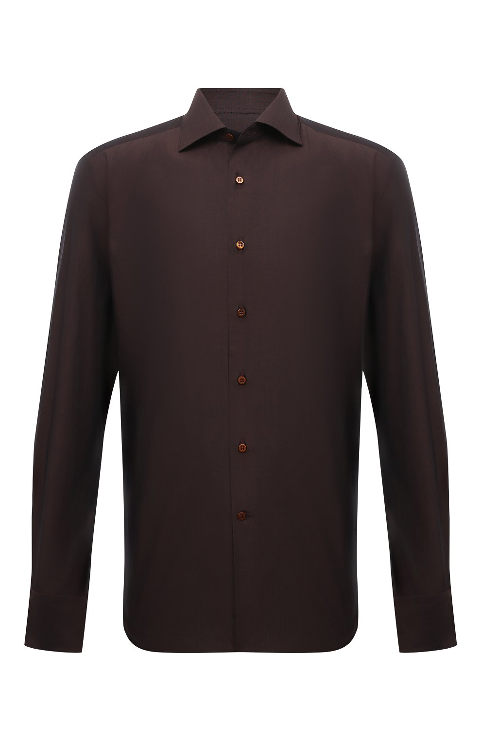 Хлопковая рубашка STEFANO RICCI темно-коричневого цвета по цене 95050 руб., арт. MC000540/R122B, фото 1 Хлопковая рубашка STEFANO RICCI, арт. MC000540/R122B, фото 1
