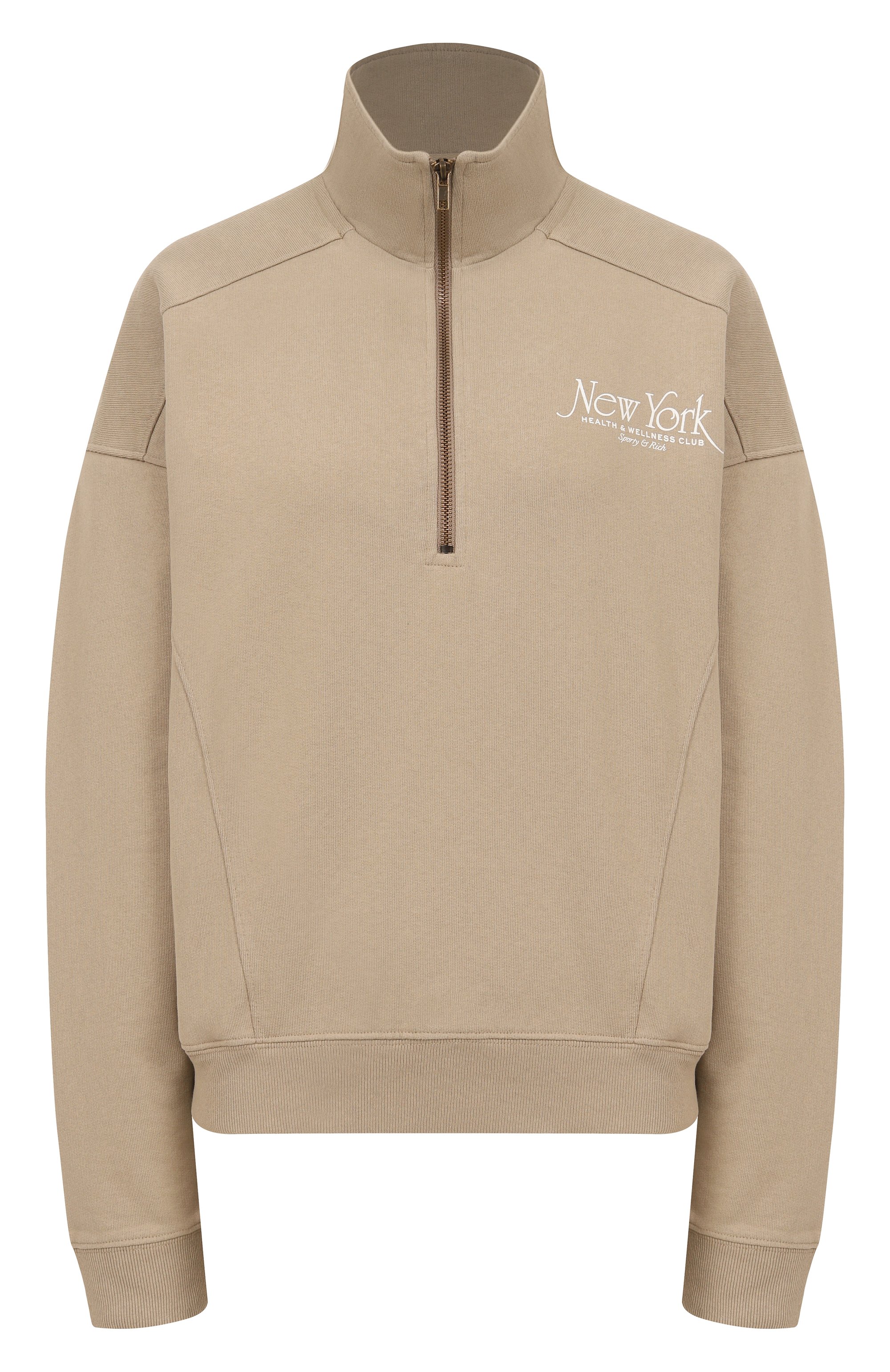 Хлопковый свитшот SPORTY AND RICH бежевого цвета по цене 28100 руб., арт. ST073622508GY15, фото 1 Хлопковый свитшот SPORTY AND RICH, арт. ST073622508GY15, фото 1