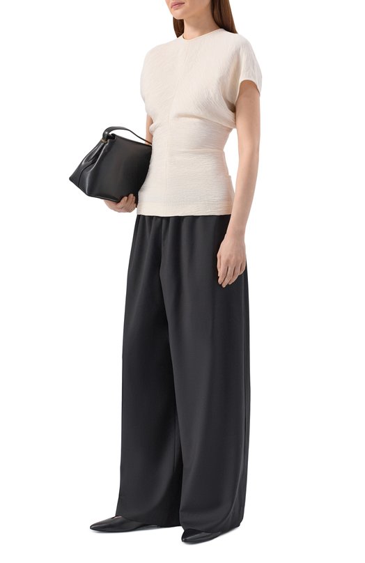 Шерстяные брюки TOTEME 261-WRB0343-FB0552 Чёрный  261-WRB0343-FB0552 Фото 2