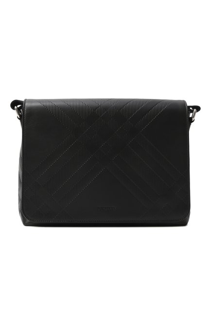 Мужская сумка BURBERRY черного цвета, арт. 8101922 | Фото 1 (Ремень/цепочка: На ремешке; Материал сплава: Проставлено; Материал: Натуральная кожа; Размер: medium; Драгоценные камни: Проставлено)