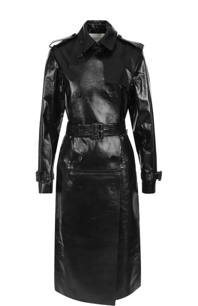 Двубортное кожаное пальто с поясом VALENTINO, арт. NB0NB02Y/1BH, фото 1