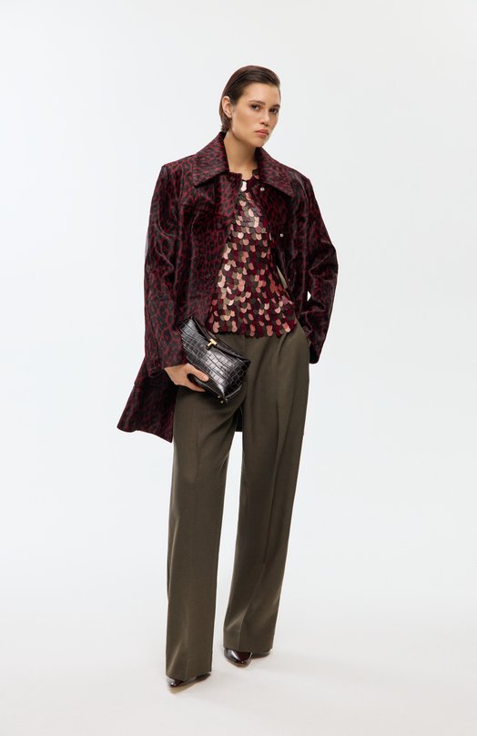 Топ из вискозы Dries Van Noten 252-010795-2317 Бордовый  252-010795-2317 Фото 6