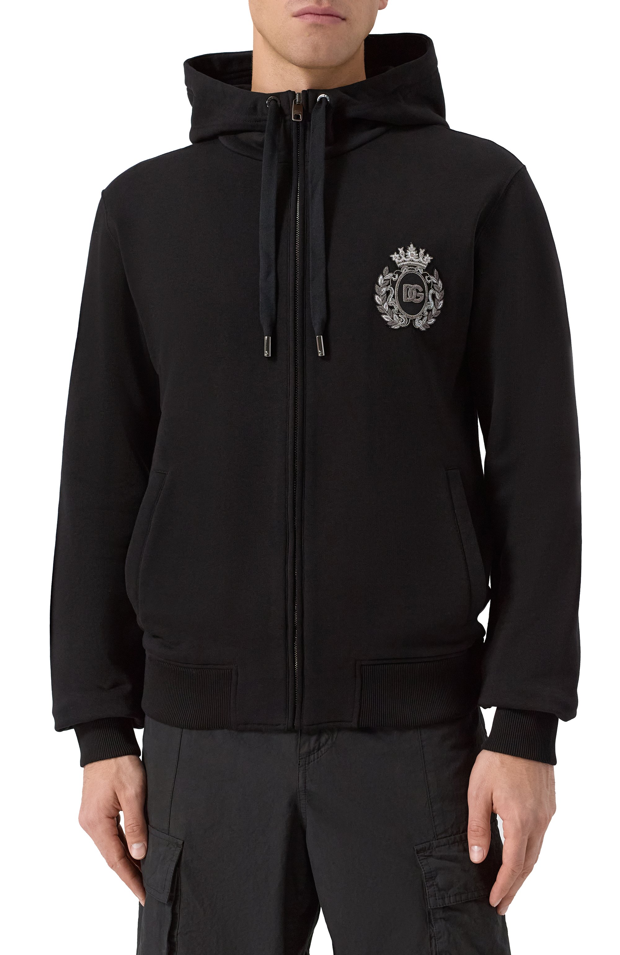 Хлопковая толстовка DOLCE & GABBANA черного цвета по цене 125500 руб., арт. G9BGDZ/G7PJ7, фото 3 Хлопковая толстовка DOLCE & GABBANA, арт. G9BGDZ/G7PJ7, фото 3