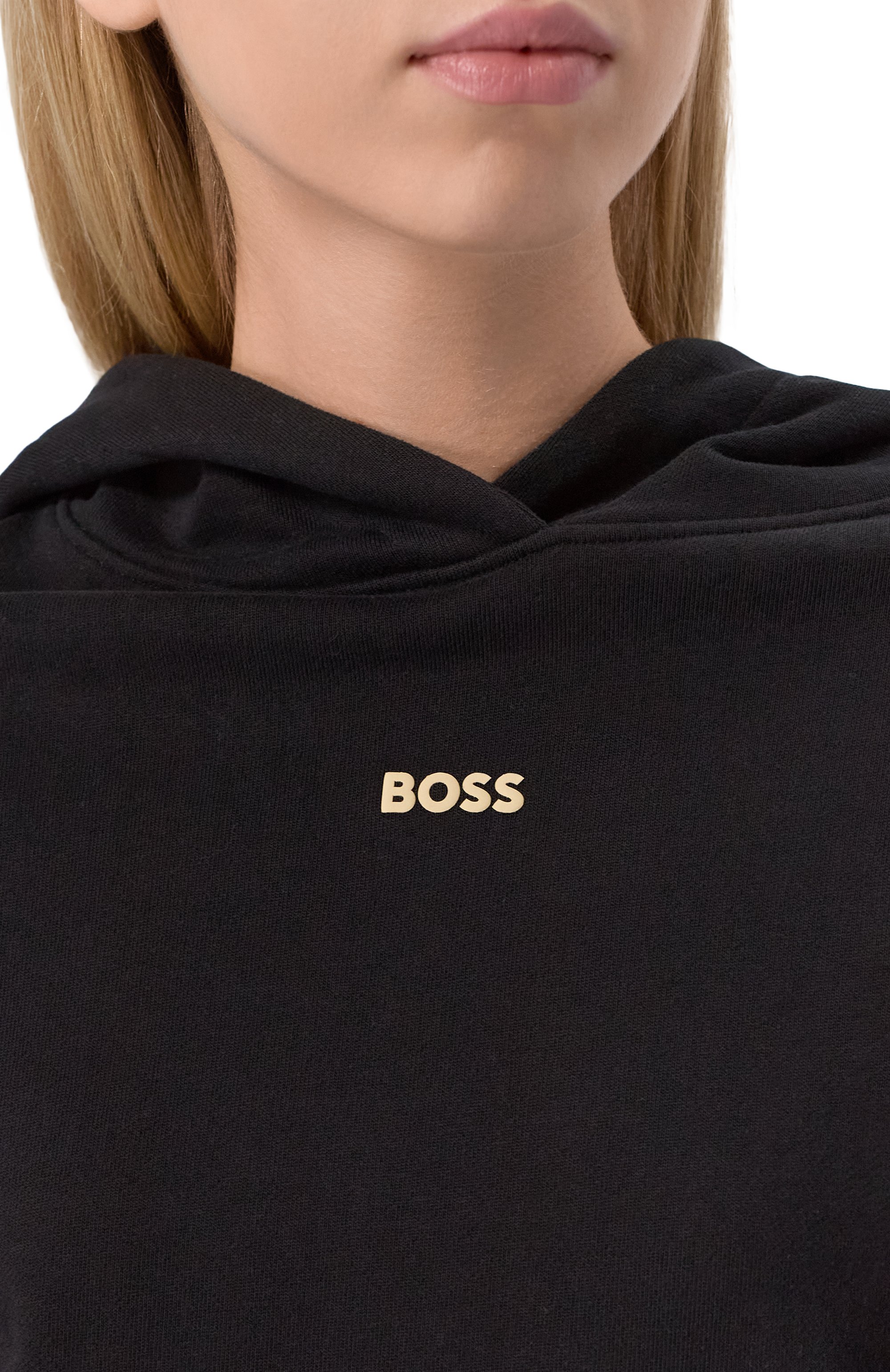 Хлопковое худи BOSS ORANGE черного цвета по цене 17950 руб., арт. 50534815, фото 5 Хлопковое худи BOSS ORANGE, арт. 50534815, фото 5