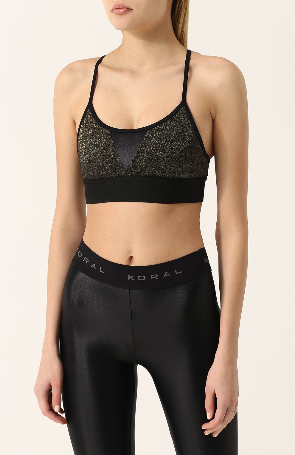 Укороченный спортивный топ с металлизированной нитью KORAL, арт. A237Q02, фото 3