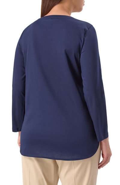 Хлопковый лонгслив MARINA SPORT синего цвета по цене 15950 руб., арт. T0KI0, фото 4 Хлопковый лонгслив MARINA SPORT, арт. T0KI0, фото 4