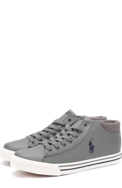 Высокие кеды из эко-кожи POLO RALPH LAUREN, арт. HARRIS0N MID/JUNI, фото 1
