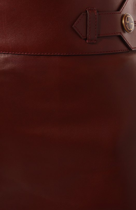 Кожаная юбка Gucci 766322/XN336 Бордовый  766322/XN336 Фото 5