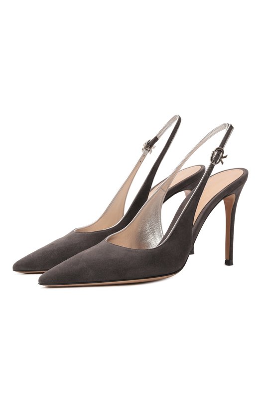 Замшевые туфли Ribbon Sling 95 Gianvito Rossi G95532.95RIC.XCKLAAR Серый G95532.95RIC.XCKLAAR