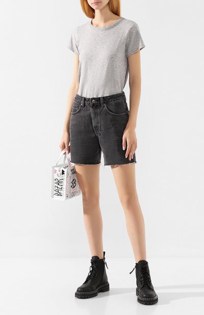 Хлопковая футболка RAG AND BONE серого цвета по цене 10950 руб., арт. W272C32CH, фото 2 Хлопковая футболка RAG AND BONE, арт. W272C32CH, фото 2