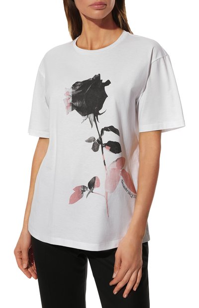 Хлопковая футболка ALEXANDER MCQUEEN, арт. 653557/QZACS, фото 3