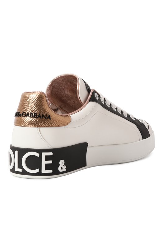 Кожаные кеды Portofino с отделкой Dolce & Gabbana CK1544/AZ138 Белый  CK1544/AZ138 Фото 5