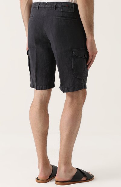 Ль няные шорты с накладными карманами KITON, арт. UFPPB/6N95, фото 4