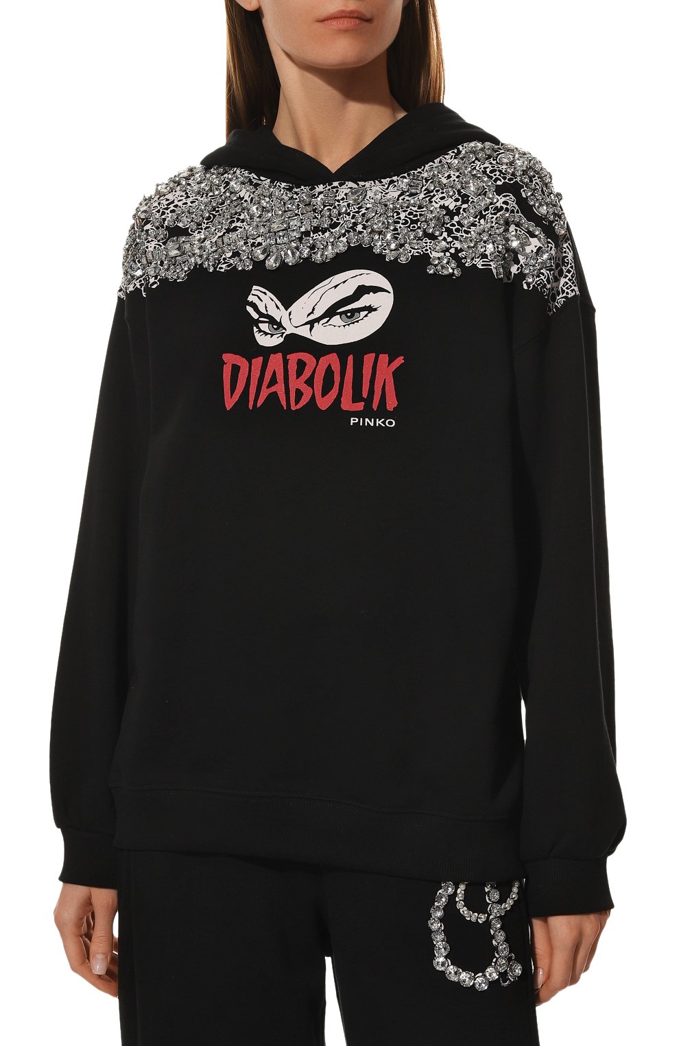 Хлопковое худи PINKO, арт. 1L109D-8314, фото 3