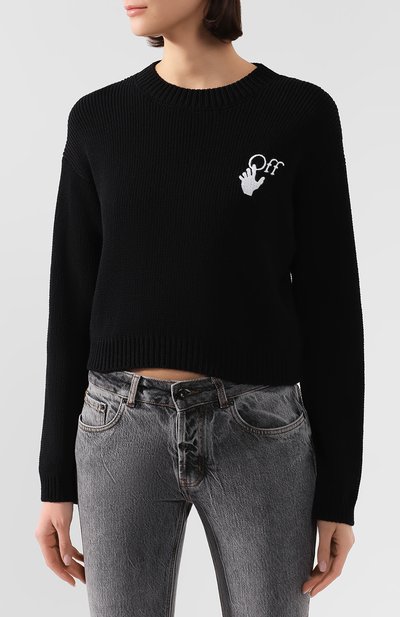 Хлопковый пуловер OFF-WHITE, арт. 0WHE021S20KNI0021001, фото 3
