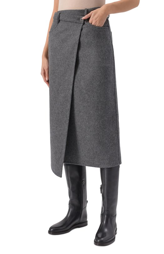Шерстяная юбка Brunello Cucinelli MP565G3897 Серый  MP565G3897 Фото 3