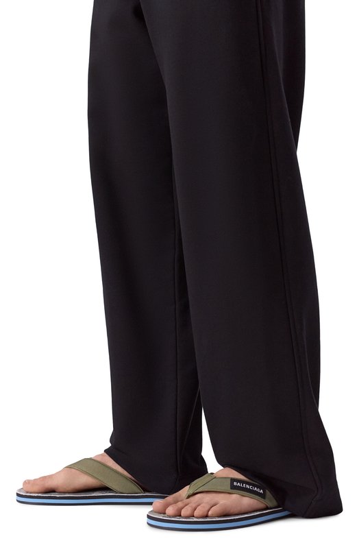 Текстильные шлепанцы Sunset Balenciaga 841422/W14S2 Хаки  841422/W14S2 Фото 3