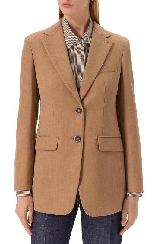 Шерстяной жакет Max Mara SPADIN0 Бежевый  SPADIN0 Фото 3