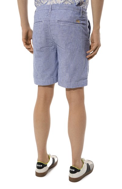 Шорты из хлопка и льна LA MARTINA синего цвета по цене 15200 руб., арт. YMB005/TW517, фото 4 Шорты из хлопка и льна LA MARTINA, арт. YMB005/TW517, фото 4