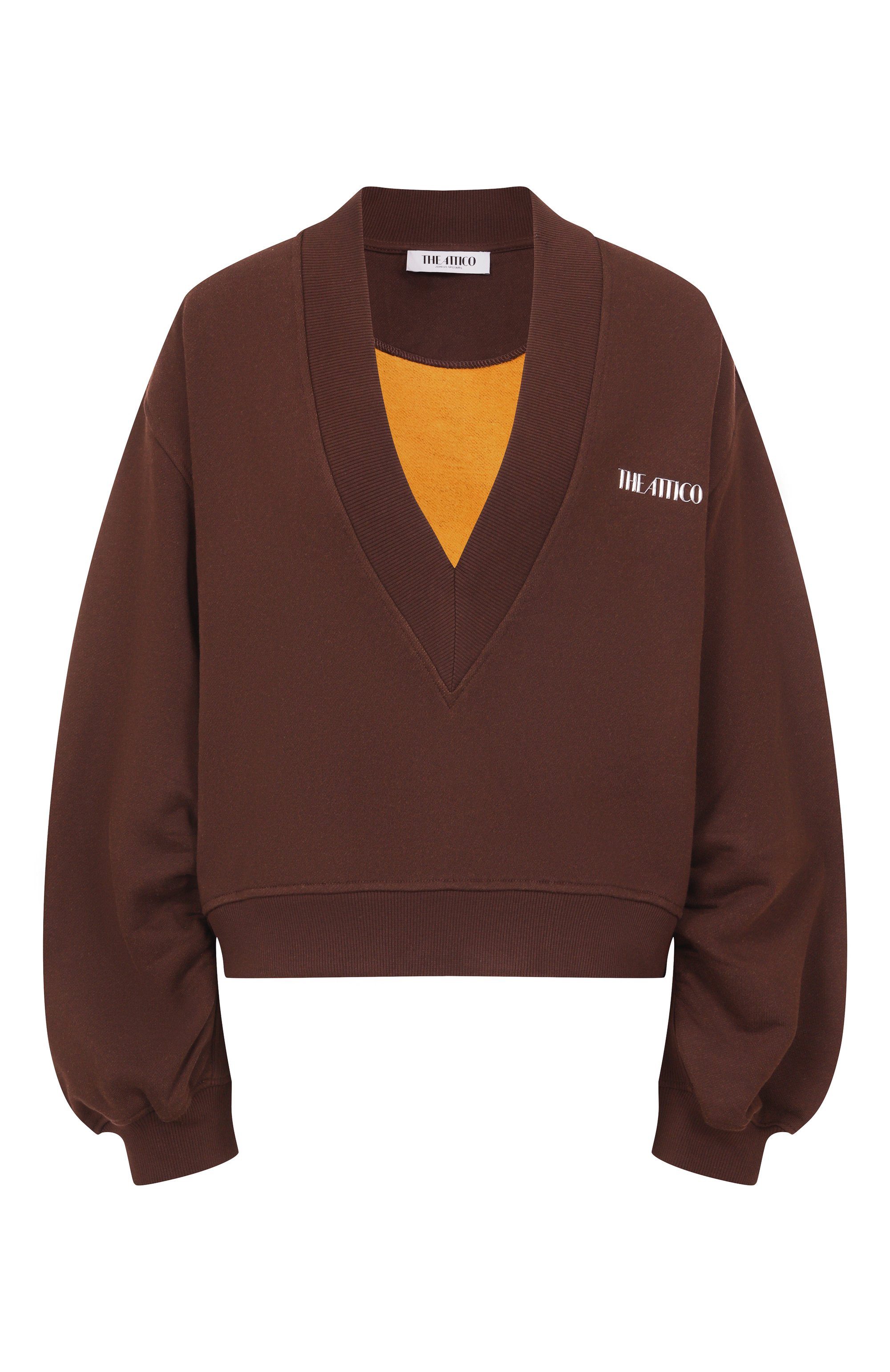 Хлопковый свитшот THE ATTICO коричневого цвета по цене 64150 руб., арт. 251WCF00010/JJF007AA, фото 1 Хлопковый свитшот THE ATTICO, арт. 251WCF00010/JJF007AA, фото 1