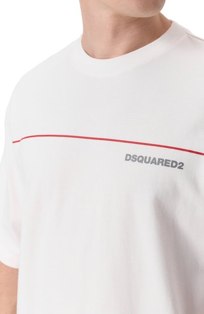 Хлопковая футболка DSQUARED2 белого цвета по цене 22950 руб., арт. S71GD1653/D20106, фото 5 Хлопковая футболка DSQUARED2, арт. S71GD1653/D20106, фото 5