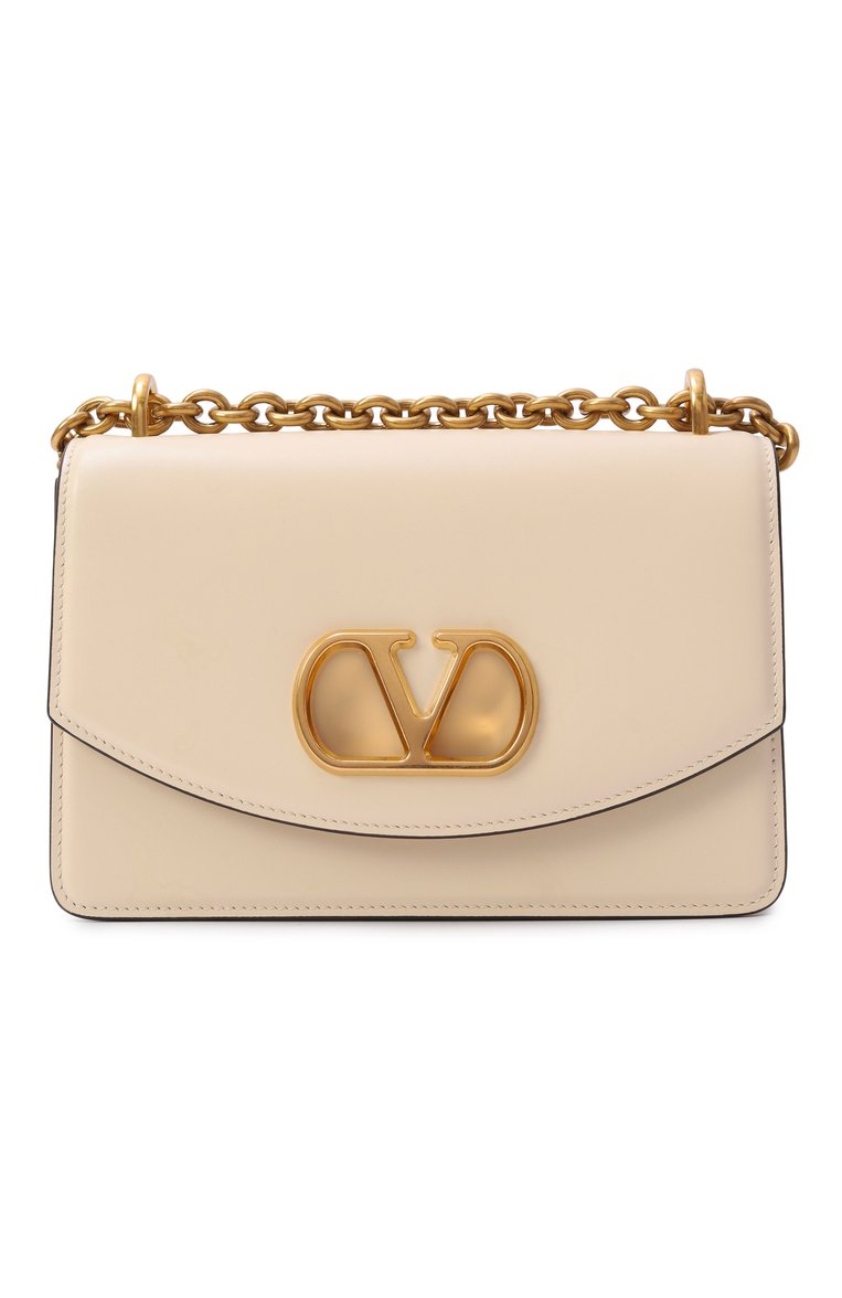 Женская сумка vain small VALENTINO кремового цвета, арт. 6W2B0R17/GCB | Фото 1 (Размер: small; Материал: Натуральная кожа; Автоматизация состава: Проставлено; Автоматизация ТО: Проставлено)