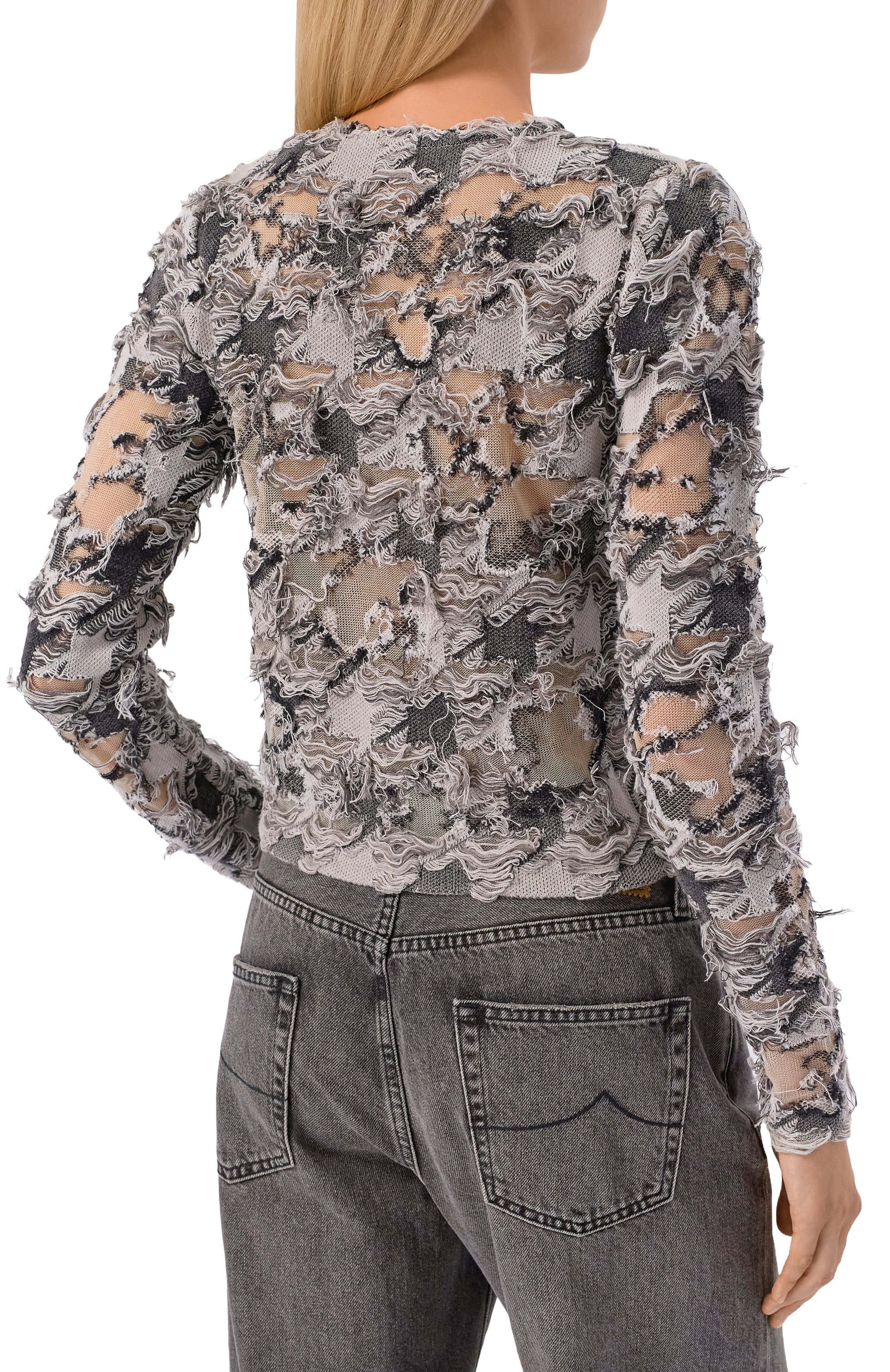 Хлопковый кардиган m-sibylla DIESEL серого цвета по цене 73900 руб., арт. A21465/0LKDQ, фото 4 Хлопковый кардиган m-sibylla DIESEL, арт. A21465/0LKDQ, фото 4