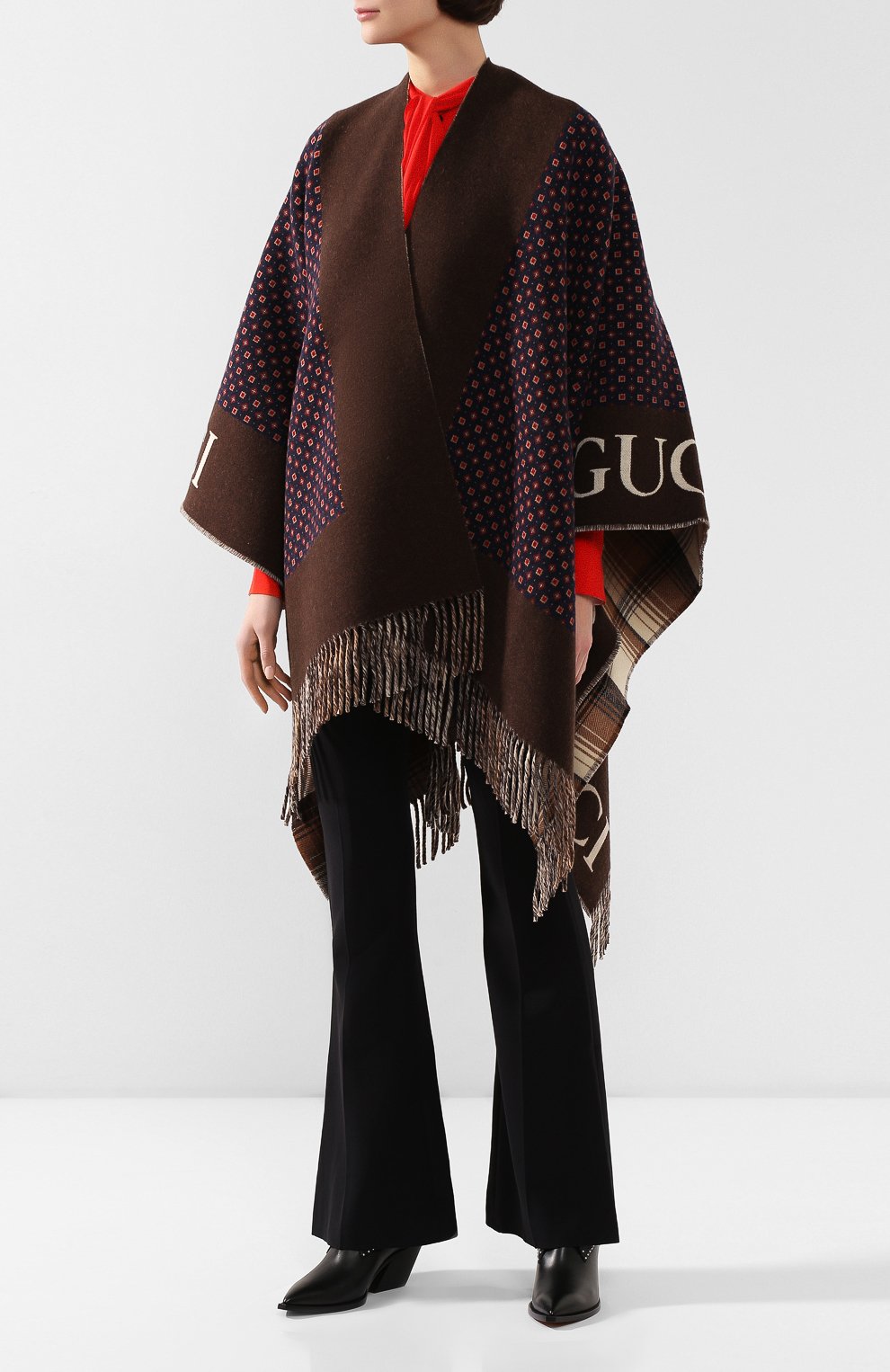 Шерстяное пончо GUCCI, арт. 597533/4G200, фото 3