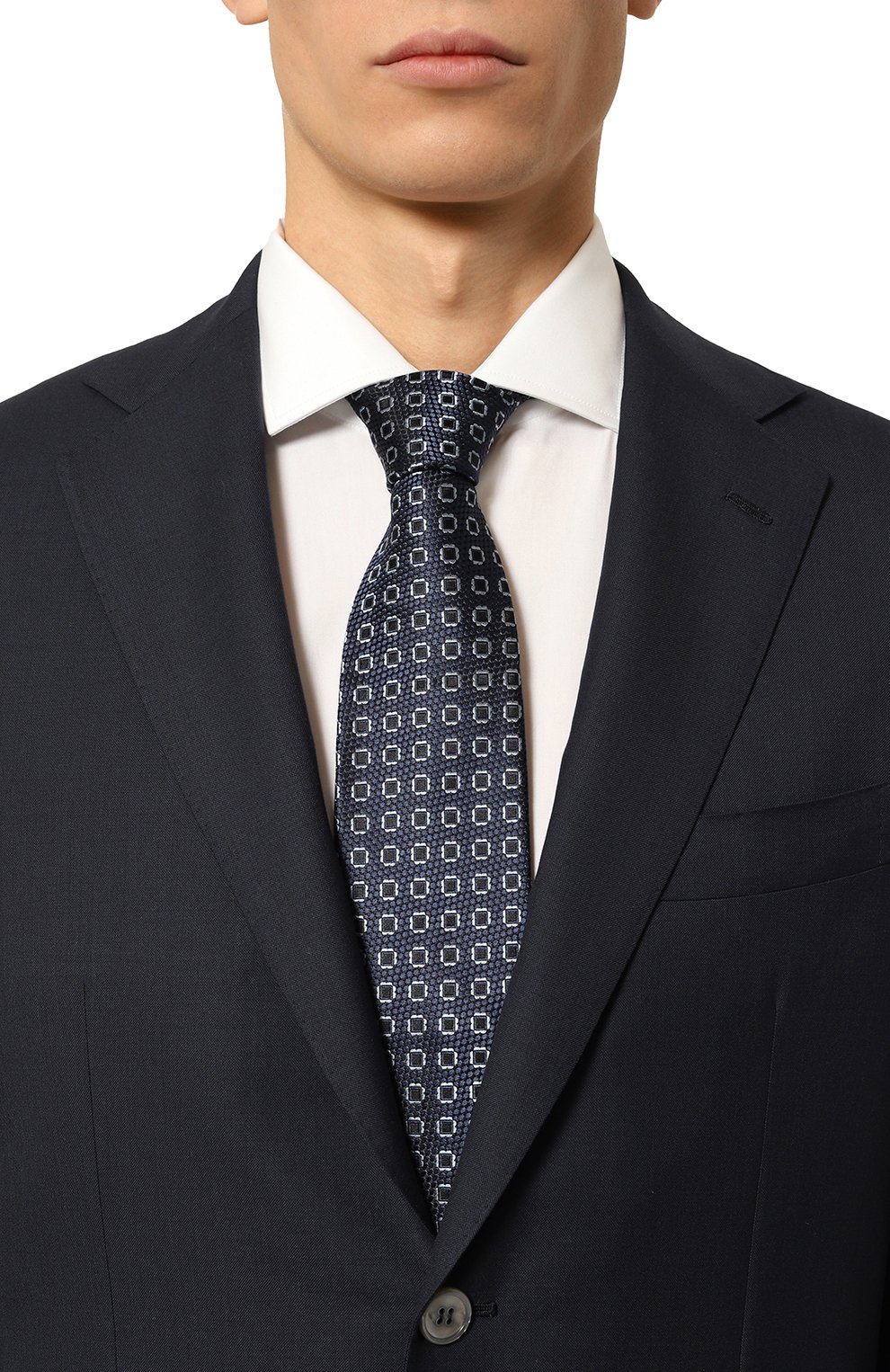 Шелковый галстук ZEGNA темно-синего цвета по цене 26350 руб., арт. 1P8/Z8D81TA8, фото 2 Шелковый галстук ZEGNA, арт. 1P8/Z8D81TA8, фото 2
