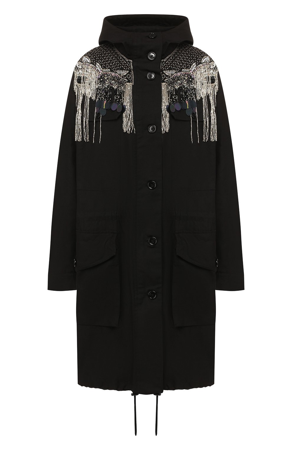 Хлопковая парка DRIES VAN NOTEN черного цвета по цене 131500 руб., арт. 191-10515-7293, фото 1 Хлопковая парка DRIES VAN NOTEN, арт. 191-10515-7293, фото 1