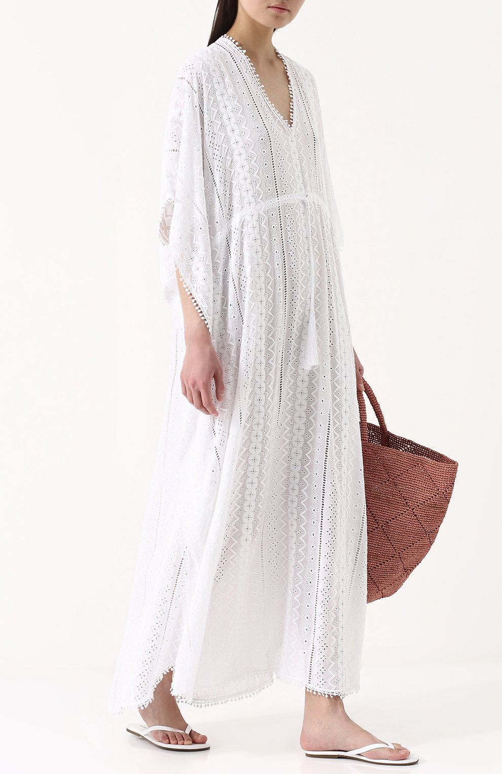 Хлопковая кружевная туника свободного кроя MELISSA ODABASH, арт. HAILEY, фото 2