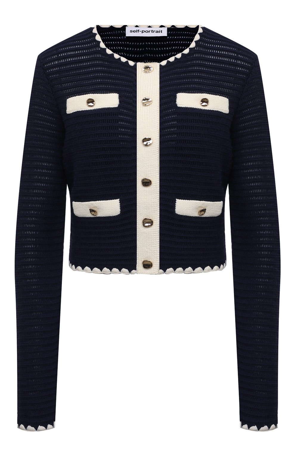 Кардиган из хлопка и ви�скозы SELF-PORTRAIT, арт. PF24-131J-BL, фото 1