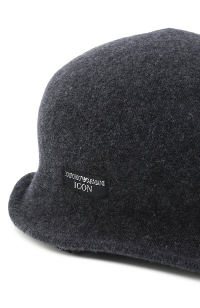 Шерстяная шляпа EMPORIO ARMANI темно-серого цвета по цене 24800 руб., арт. EW002448/AF18398, фото 3 Шерстяная шляпа EMPORIO ARMANI, арт. EW002448/AF18398, фото 3