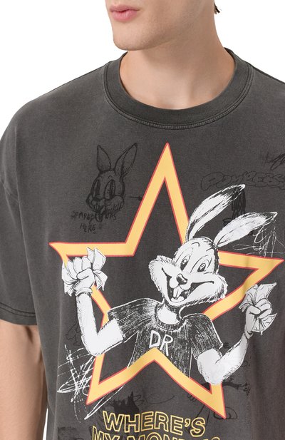 Хлопковая футболка DOMREBEL темно-серого цвета по цене 22100 руб., арт. M CASHBUN, фото 5 Хлопковая футболка DOMREBEL, арт. M CASHBUN, фото 5