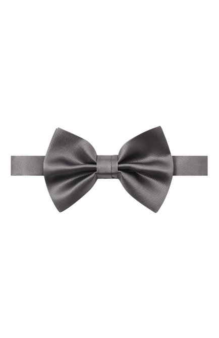 Мужской шелковый галстук-бабочка EMPORIO ARMANI серого цвета, арт. 340118/2R600 | Фото 1 (Материал сплава: Проставлено; Материал: Текстиль, Шелк; Нос: Не проставлено)
