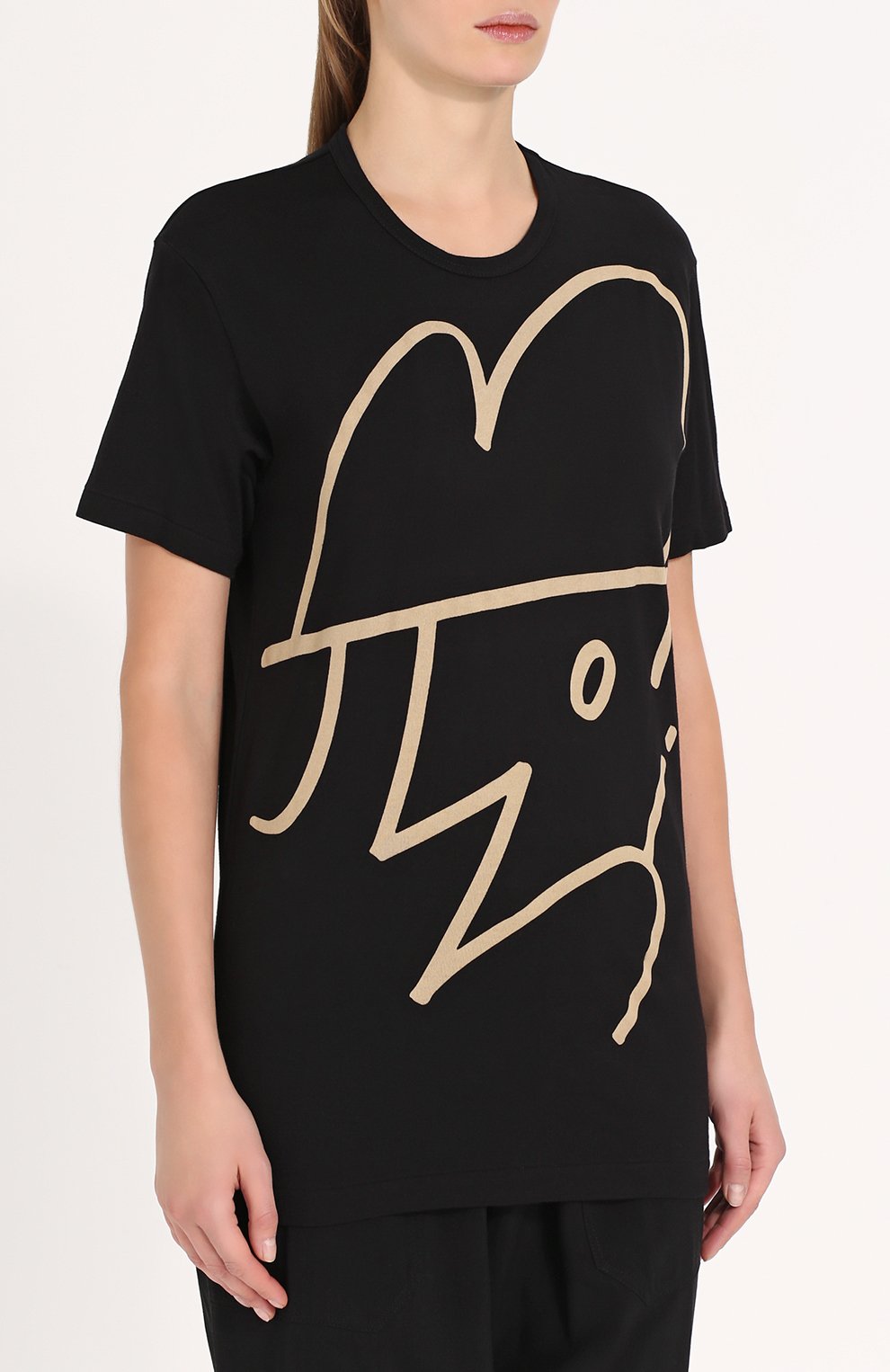 Хлопковая футболка с принтом YOHJI YAMAMOTO, арт. NK-T56-073, фото 3